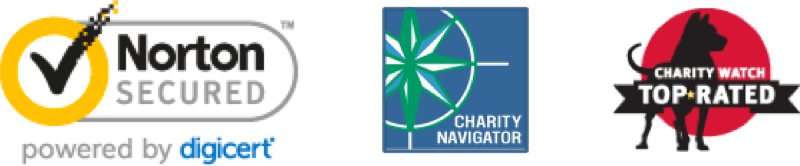 Norton Secured, Charity Navigator, Charity Watch Top Rated
