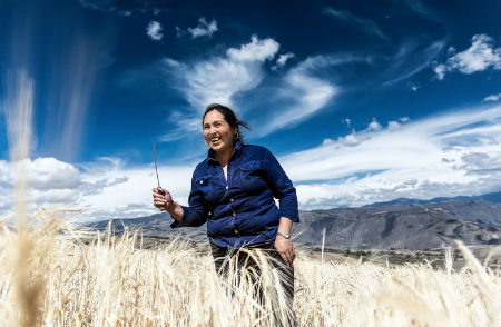 Woman farming in Ecuador