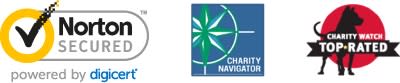 Norton Secured, Charity Navigator, Charity Watch Top Rated