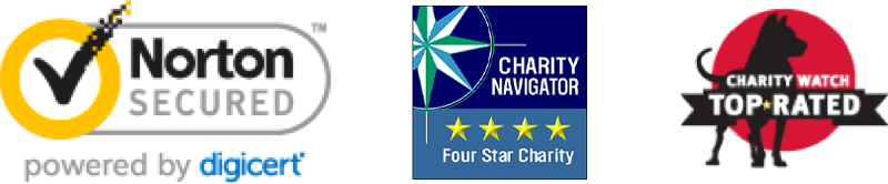 Norton Secured, Charity Navigator, Charity Watch Top Rated
